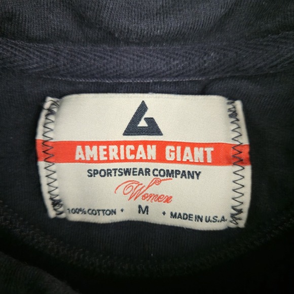 American Giant Jacket Women's Medium Moto Full Zip Black Heavyweight Sweatshirt - Picture 4 of 10